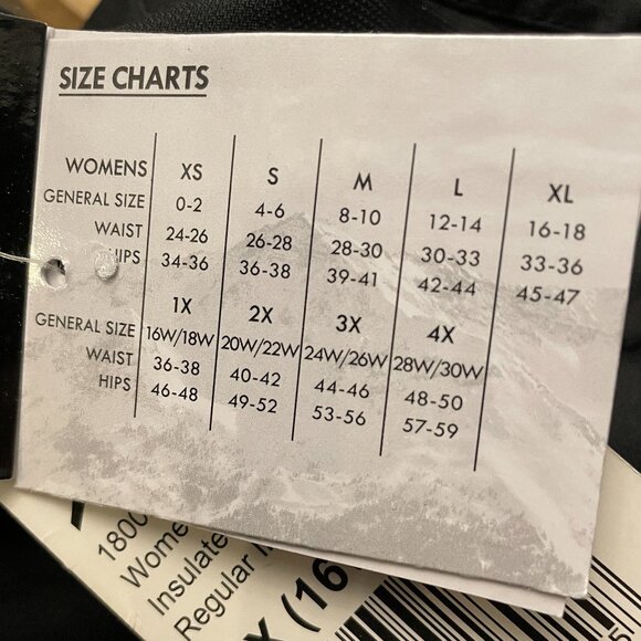 NWT Insulated Black Snow Pants ARCTIX 16W-18W 1X Style 1800X - Picture 8 of 10